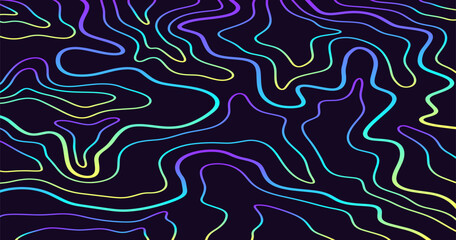 Futuristic neon abstract topography background
