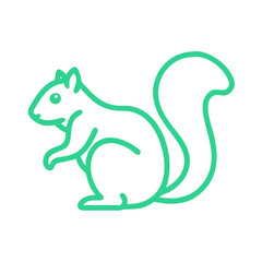 Fototapeta premium Cute springtime squirrel icon in minimalistic style for seasonal design concept 