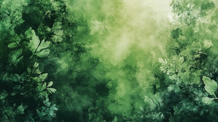 Fototapeta premium green watercolor foliage abstract background. Generative AI. spring eco nature