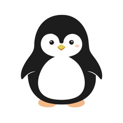 Obraz premium Playful Penguin Illustration Arctic Region Digital Art Bright Environment Front View Whimsical Concept