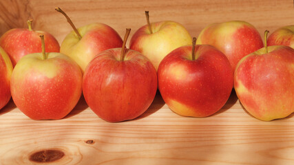 Freshly picked farm apples from the orchard.