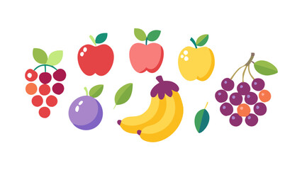 Colorful Fruit Illustration Digital Artwork Vibrant Display Bright Environment Top View Healthy Lifestyle Concept