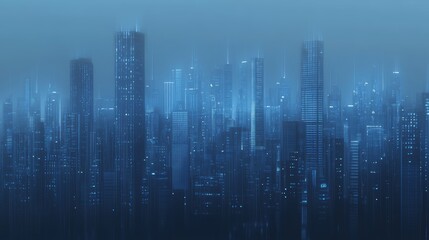 Obraz premium Modern urban architecture with digital blue background