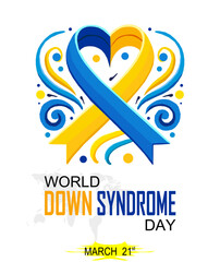 World Down Syndrome Day on 21 March . Greeting card, poster, flyer and Banner, background design.