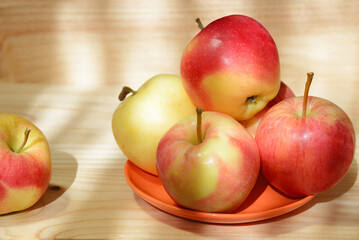 Beautiful organic fresh apples from farms.