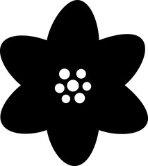 Hand drawn flower icon.
Flower Simple shape silhouette Isolated.
spring element. 
Transparent background.
