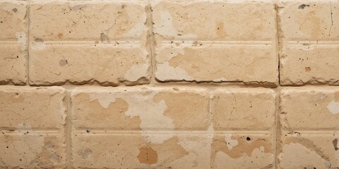 Rustic Stone Wall Texture. Beige Bricks Background. Aged Masonry Surface. Weathered Material With Cracks And Stains. Traditional Architecture Detail. Vintage Construction. Exterior Design Element.