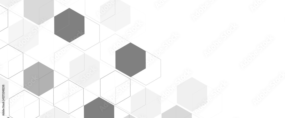 Aufkleber Vector hexagons pattern. Geometric abstract background with simple hexagonal elements. Medical, technology or science design