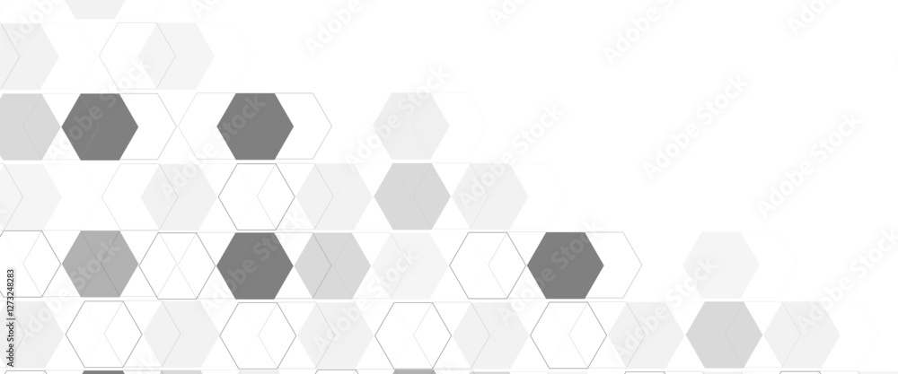 Aufkleber Vector hexagons pattern. Geometric abstract background with simple hexagonal elements. Medical, technology or science design
