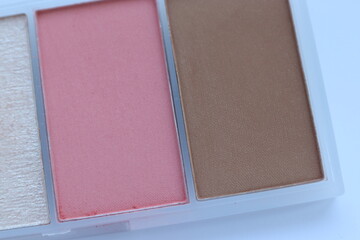 Palette of cosmetics for face makeup