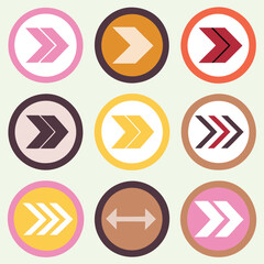 Vector UI Icons Pack – Circular Web icon, Navigation Arrows, and Drop-Down Menu Icons,  functional icons





