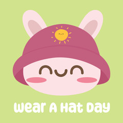 Wear a hat day vector design for celebration. Suitable for background, template, social media, poster, flyer design, flat illustration, banner, etc