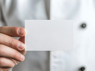 Obraz premium Holding Blank Card, Simple Design, Clean