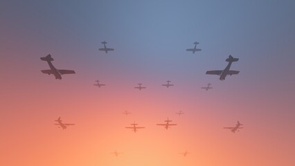 airplanes flying in the sky