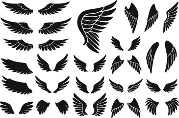 Wings logo set. Vector illustration