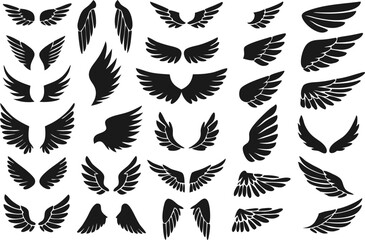Wings logo set. Vector illustration