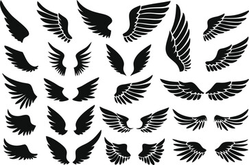 Wings logo set. Vector illustration