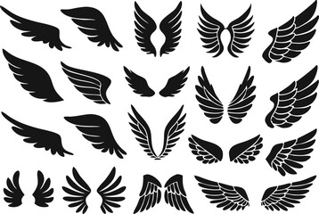 Wings logo set. Vector illustration