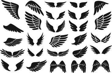 Wings logo set. Vector illustration