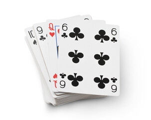 Playing cards isolated on transparent background