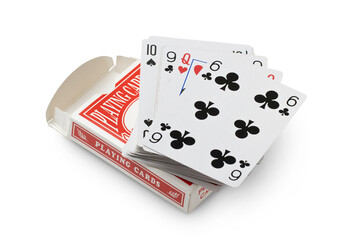 Playing cards isolated on transparent background