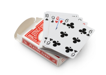 Playing cards isolated on transparent background