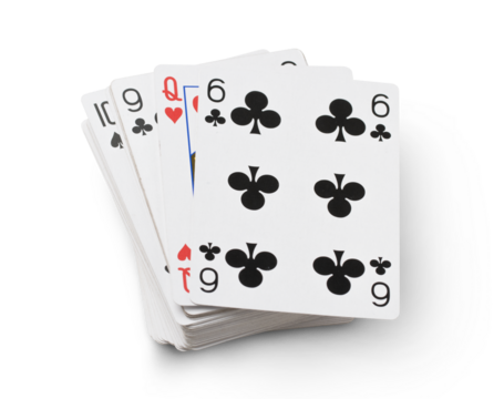 Playing cards isolated on transparent background