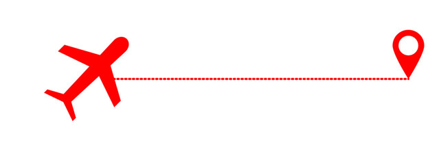 Aeroplan Icons with Location Icon Pin Pointer Destination Marker in Fill and Outline Vector Illustration