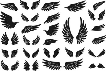 Wings logo set. Vector illustration
