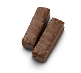 Wafers in chocolate isolated on transparent background
