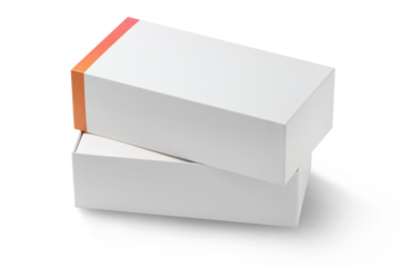 White mobile phone box isolated on transparent background