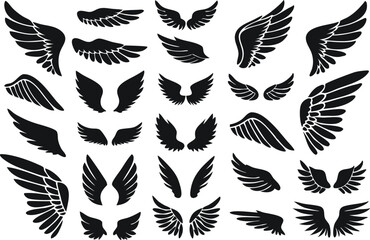 Obraz premium Wings logo set. Vector illustration