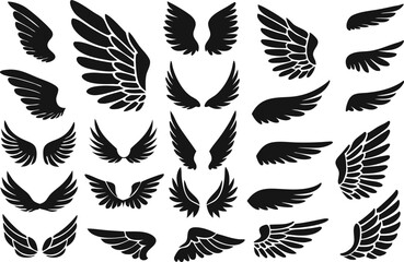 Wings logo set. Vector illustration