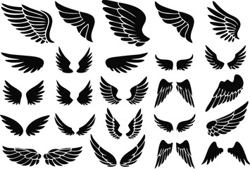 Wings logo set. Vector illustration