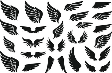 Wings logo set. Vector illustration
