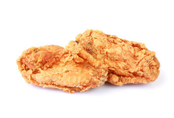 Fried chicken wings isolated on white background with clipping path