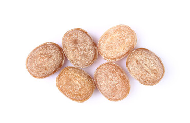 Hard candies isolated on white background with clipping path