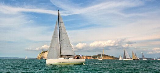 Sailing yachts regatta. Yachting. Sailing race	
