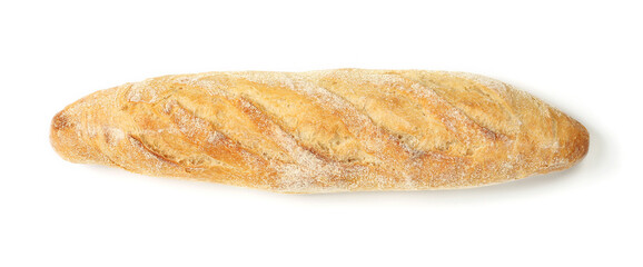 Baguette isolated on white background with clipping path