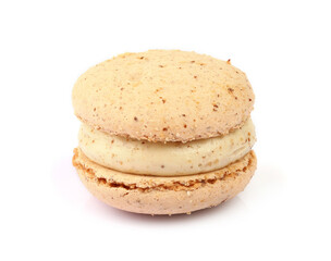 Macaron cookie isolated on white background with clipping path