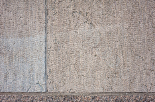 Limestone rough wall surface with fossil shell of extinct genus of large, straight-shelled cephalopod from the Ordovician period, Ancient petrified invertebrate, Natural stone background