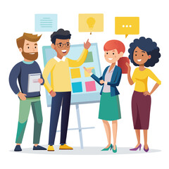 Obraz premium coworker talking vector image