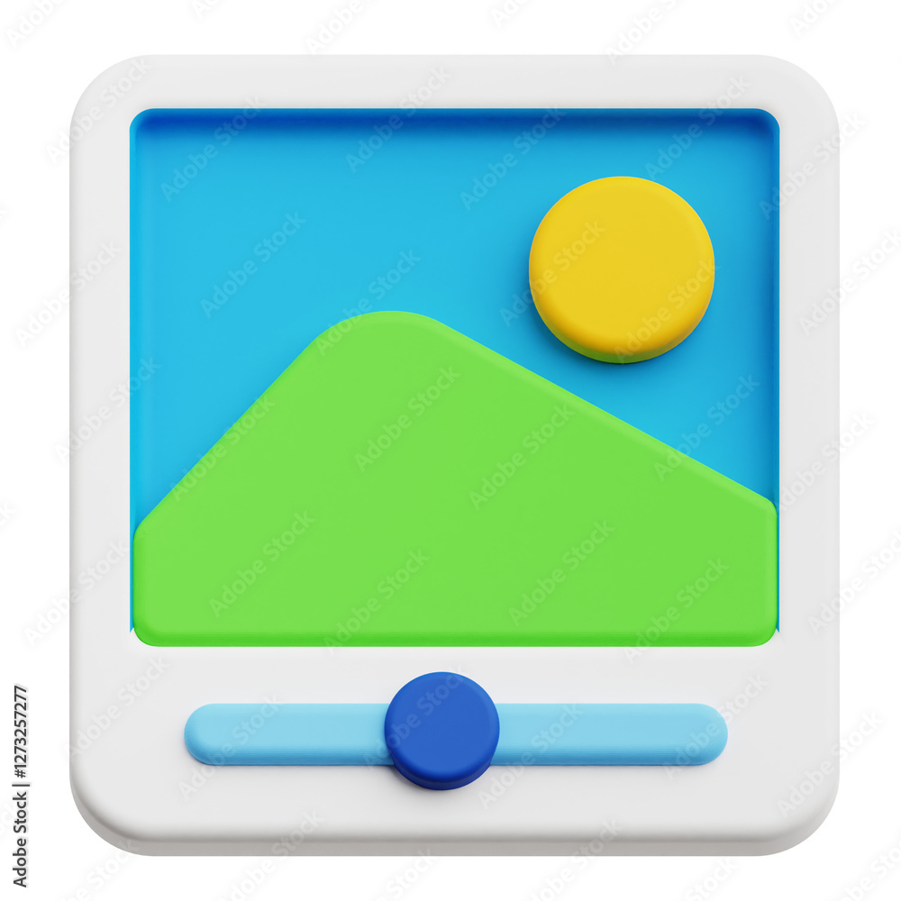 Poster design interface 3d icon isolated on the transparent background