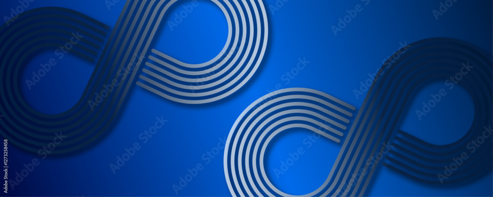 Poster modern shiny blue gradient diagonal rounded lines pattern. blue abstract background with glowing geo