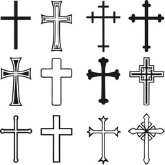 Fototapeta premium Christian cross collection.