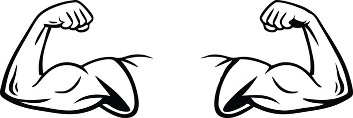 Biceps. Muscle icon. Gym logo. Vector