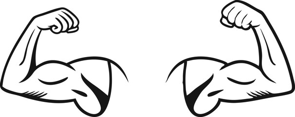 Biceps. Muscle icon. Gym logo. Vector