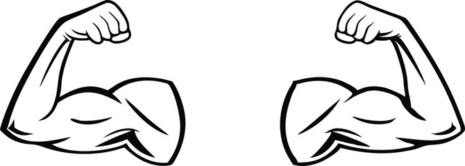 Biceps. Muscle icon. Gym logo. Vector