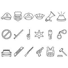 Police icon vector set. Law illustration sign collection. Justice symbol or logo.