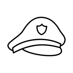 Police icon vector. Police cap illustration sign. Police uniform symbol or logo.